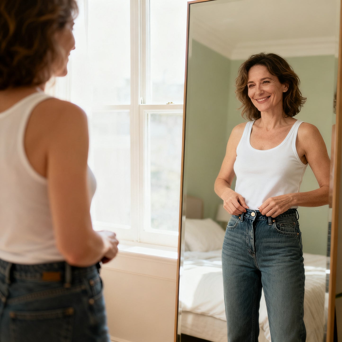Taille affinée, le jean se referme